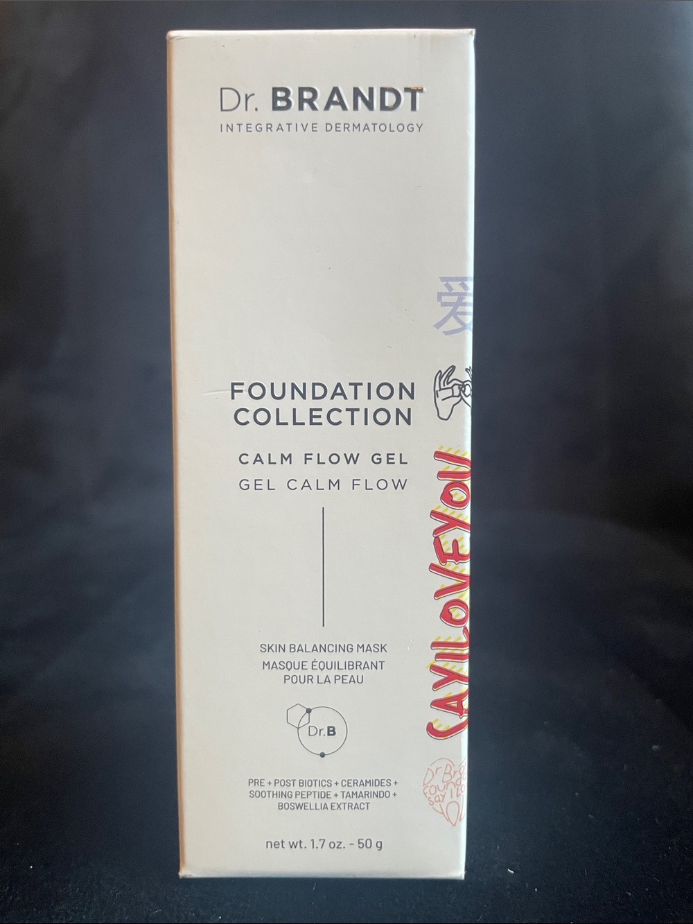 Dr. Brandt Calm Flow Gel Skin-Balancing Mask — White with Red Accents